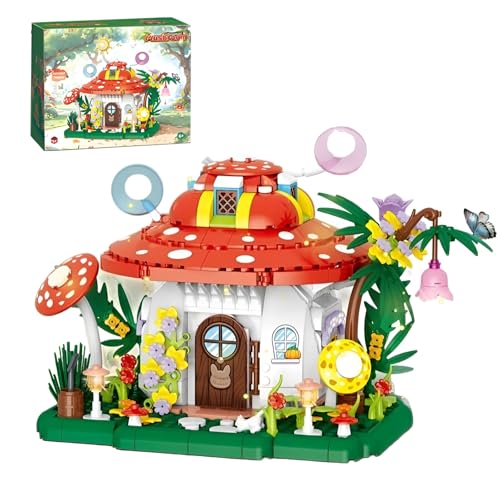 Pilzhaus Mini Bausteine Bausatz, 745Stück Magischer Wald Pilz Micro Bauklötze Spielzeug Modell, Lehrreiches Bauspielzeug für Kinder Erwachsene, Kreatives Bau Spielzeug STEM Lernen Aktivitäten(641002) von DzirePada