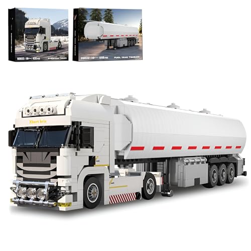 Schwere Lastwagen Bausteine Bausatz, 1120Teile Technik Treibstofftank Anhänger Europäische Lastwagen Modell Spielzeug, Sammlerauto Klemmbausteine Kit, Ideen Geschenke für Jungen Kinder Erwachsene Schwere Lastwagen Bausteine Bausatz, 1120Teile Technik Treibstofftank Anhänger Europäische Lastwagen Modell Spielzeug, Sammlerauto Klemmbausteine Kit, Ideen Geschenke für Jungen Kinder Erwachsene von DzirePada