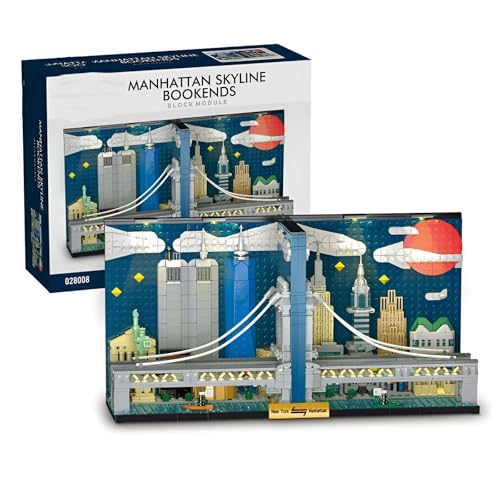 Skyline Neu York City Baustein Baukasten, 1771Stück Manhattan Brooklyn Bridge Architektur Modell Spielzeug, Schlafzimmer Buch Stand Wahrzeichen Bauklötze, Ideen Geburtstag Freunde Kinder Erwachsene von DzirePada