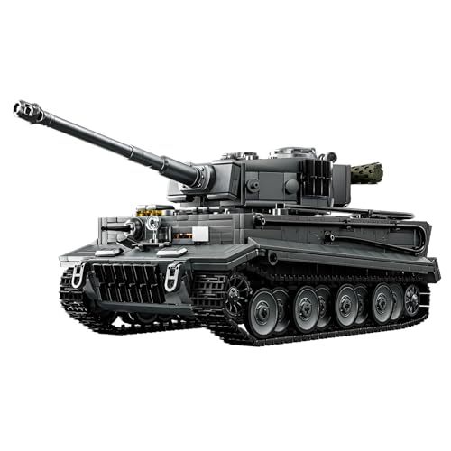 Tigers Schwerer II Armee Panzer Baustein Baukasten, 1668Stück WW2 Militär Sammlung 1:28 Panzer Modell Spielzeug, Soldat Waffen Fahrzeuge Klemmbausteine Kit, Ideen Geschenke für Kinder Erwachsene von DzirePada