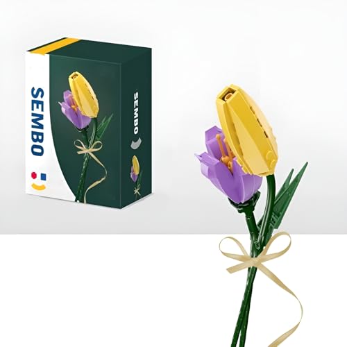 Tulpen Blumen Bausteine Bausatz, Einzelne Künstliche Blumen Modell Spielzeug, Botanical Collection Florid Ziegel Kit, Ideen Geschenke für Erwachsene Jugendliche Frauen Alter, Valentins (601255) von DzirePada