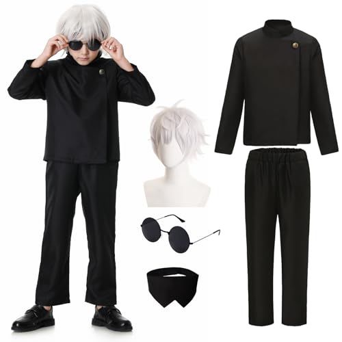 Dzorim Kid High School Cosplay Kostüm Cotume Uniform Jacket Outfit Brillen Perücken Augenklappen von Dzorim