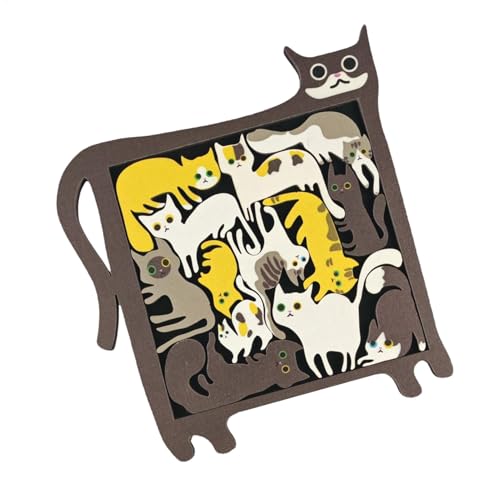 DzpKrka Cat Puzzle Toy, Kinderprozzel Puzzle - Kinderprozzel Puzzle - Tierform -Taschenreisespiele für Natur im Freien, Reisen, Zuhause, Schule, Picknick von DzpKrka