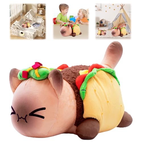 E-ALLDIR MeeMeows Cat Food Plushies, Taco Kitty Meemeows Plush, Cat Food Plushies Cat Mee Meow, Cute Anime Cartoon Cat Stuffed Animal Figure Toy Plush Pillow Gift for Fans Kids von E-ALLDIR