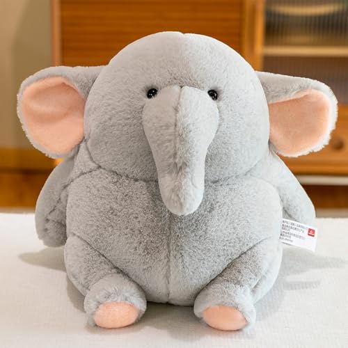 E-ALLDIR Molliges Sitzender Grauer Elefant Plüsch Plüschtier Niedliche Elefant Stofftiere Plüschkissenspielzeug Kuschelkissen Molliger Jahresgeschenk für Kinder Familien 20cm von E-ALLDIR