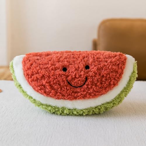 E-ALLDIR Wassermelone Kuscheltier Frucht Stofftier Plüschtier, Süße Frucht Plüschtiere Kleine Gefüllte Wassermelone, Kuscheliges Wassermelone Plüschkissen von E-ALLDIR