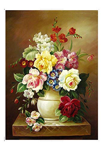 EACHHAHA Puzzle 1000 Teile,Topfpflanzen mit schönen Blumen im klassischen Stil,1000 Teile Puzzle für Erwachsene und Kinder ab 14 Jahren Erholung und Entspannung,70x50cm / 27.5x19.7in von EACHHAHA