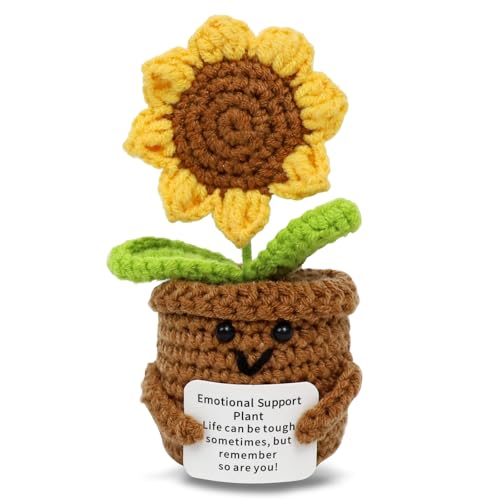 Hug Sonnenblumen Kleine Geschenke, Pocket Hug Glücksbringer Geschenke, Liebe Positive Geschenke, Positive Potato Kartoffel Serien Gehäkelte Mutmacher Geschenk, Gute Besserung Einschulung Geschenk von EAEVKPI