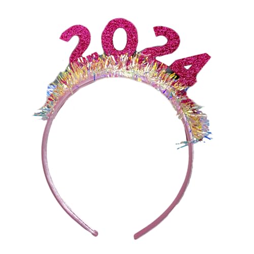 EAJORN 2024 Neujahr Erwachsene Teens Stirnband Pailletten Buchstaben Haarreifen Karneval Party Kopfschmuck Weihnachten Party Requisiten von EAJORN