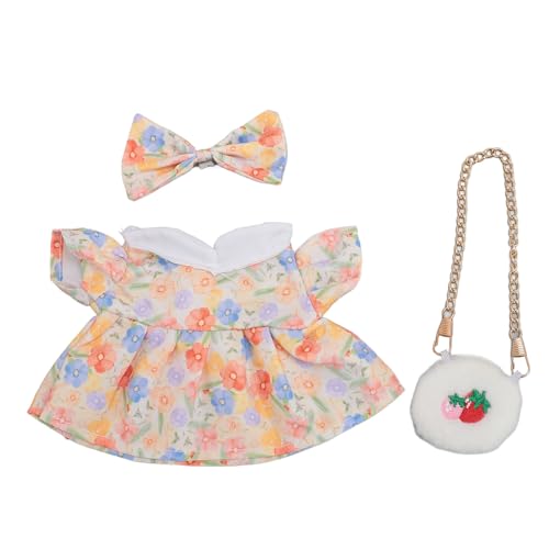 EALRIDV Plüschpuppe Kleidung Baumwolle, Kleidung für Kind, Mädchen Baby, für Stoffbärenpuppe mit 20 cm Plüschpuppen -Outfits Kleid (1) von EALRIDV