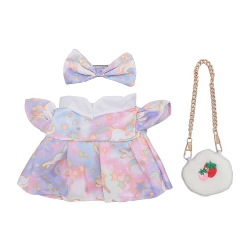 EALRIDV Plüschpuppe Kleidung Baumwolle, Kleidung für Kind, Mädchen Baby, für Stoffbärenpuppe mit 20 cm Plüschpuppen -Outfits Kleid (4) von EALRIDV