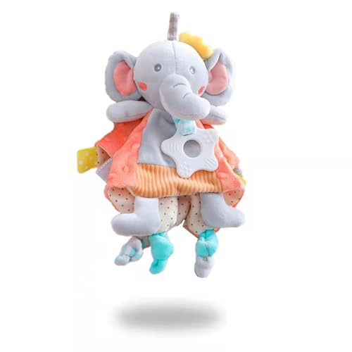 EAQ Schmusetuch Baby -Elefant Kuscheltier- Baby Geschenk Junge - Schnuffeltuch -Kuscheltier Spielzeug Stofftier - Plüschtier Stofftuch zum Kuscheln für Babys und Kleinkinder ab 0+ Monaten .(Elefant) von EAQ