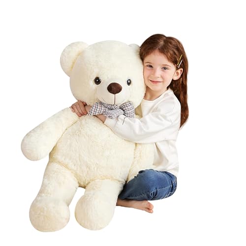 EARTHSOUND Groß Teddybär Kuscheltier Riesen Stofftier,78cm Gross Plüschtiere Große Teddy Bär Jumbo Plüsch Stofftiere,Geschenk für Kinder(78cm, Weiß) von EARTHSOUND