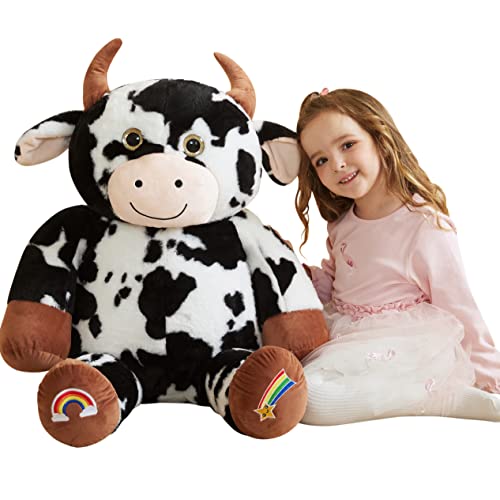 EARTHSOUND IKASA Groß Kuh Kuscheltier Riesen Stofftier, 78cm XL XXL Riesige Plüschtier Gross Plüsch Spielzeug Plüschtiere,Geschenk für Kinder von EARTHSOUND