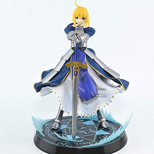 EASSL Fate Fate Night Saber Blue Saber Infinite Sword System King Arthur Knight King Figur, 9,4 Zoll Figur, Beautiful Girl Holding The Sword Stehposture, PVC Material, Anime Garage Decoratio von EASSL