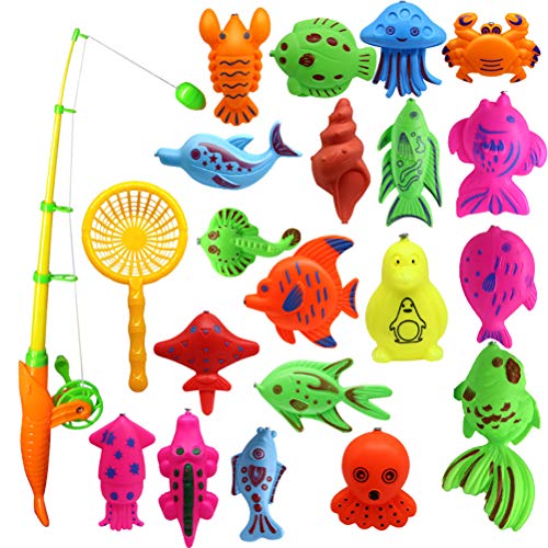 EASTALOLO Magnetisches Angel-Strandspielzeug-Set für Kinder, buntes Badespielzeug, sicheres Material, Baby-Entwicklungsspielzeug für Badewanne, Pool, Strand von EASTALOLO