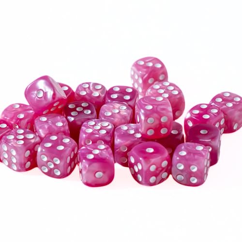 D6-Würfel, 25 Stück, 12 mm, passende Sammlung von 6-seitigen Würfeln mit Pips (Kaugummi) von EASY ROLLER DICE CO