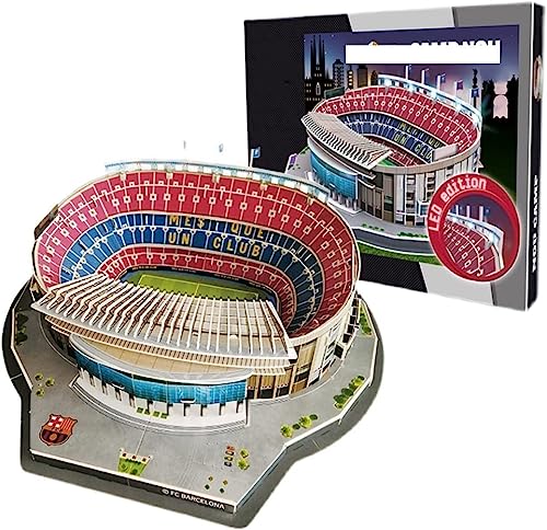 EAUSO 3D-Puzzle, Stadion-3D-Puzzle, LED-Lichter dekoriert, Fußballfeldmodell-DIY-Puzzle, Fußballfans Geburtstag Einfarbig von EAUSO