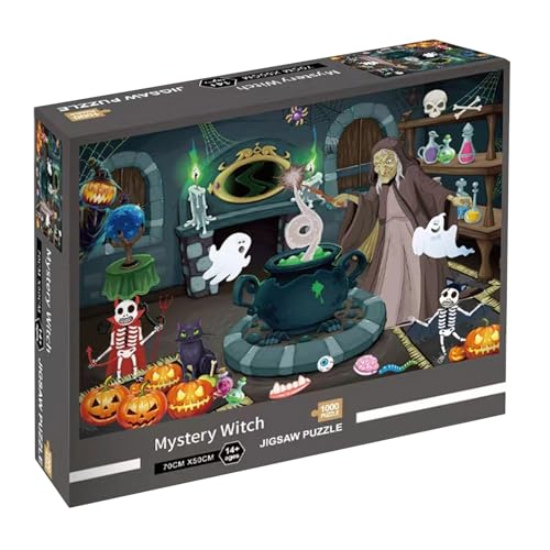 Halloween Puzzles, Puzzle 1000 Teile Erwachsene, Gruseliges Papier Jigsaw Puzzles Umweltfreundlich Einzigartig, Halloween Puzzles 1000 Teile für Erwachsene Kinder (A) von EAZVUE