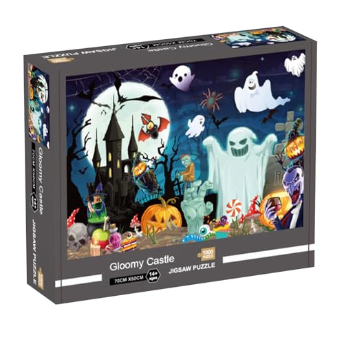 Halloween Puzzles, Puzzle 1000 Teile Erwachsene, Gruseliges Papier Jigsaw Puzzles Umweltfreundlich Einzigartig, Halloween Puzzles 1000 Teile für Erwachsene Kinder (B) von EAZVUE