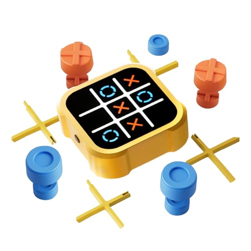 Tic Tac Toe-Spiel, Handheld-Spiele für Kinder, tragbare 3-in-1-Hand-Puzzle-Spielkonsole, elektronisches Tic Tac Toe-Spiel für Kinder und Erwachsene, Geburtstagsgeschenke von EAZVUE