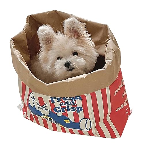 Hundetunnel PopcornBag Zelt Spielzeug Versteck Spielzelt Interaktive Papiertüte Unterhaltungsspielzeug Haustierbedarf Faltbare Haustier Paperbag Nest von EBVincxmk