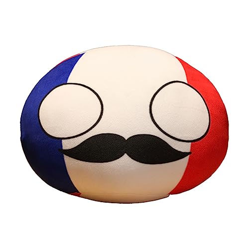 EBbels Country Ball Plüschtiere, Countryball Weiche Puppen, Flagge Plüschtiere Länder, Countryballs Plüsch Fußball Kuscheltiere, Kinder-Plüsch-Kissen Kissen Für Wohnkultur (Frankreich) von EBbels