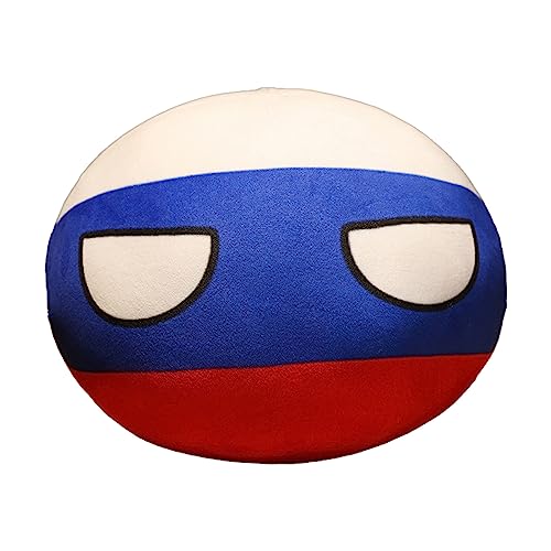 EBbels Country Ball Plüschtiere, Countryball Weiche Puppen, Flagge Plüschtiere Länder, Countryballs Plüsch Fußball Kuscheltiere, Kinder-Plüsch-Kissen Kissen Für Wohnkultur (Russland) von EBbels