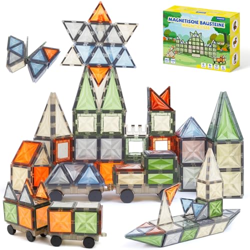 ECHOCUBE 100 Stück Magnetische Bauklötze, Magnetische Bauklötze für Kinder, Magnetisches Konstruktionsspielzeug für Jungen und Mädchen, Geburtstagsgeschenk ECHOCUBE 100 Stück Magnetische Bauklötze, Magnetische Bauklötze für Kinder, Magnetisches Konstruktionsspielzeug für Jungen und Mädchen, Geburtstagsgeschenk von ECHOCUBE