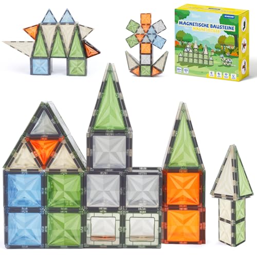 ECHOCUBE 40 Stück Magnetische Bauklötze Set, STEM Magnetische Bauklötze für Kinder, Magnetisches Konstruktionsspielzeug für Jungen und Mädchen Geburtstag Geschenk ECHOCUBE 40 Stück Magnetische Bauklötze Set, STEM Magnetische Bauklötze für Kinder, Magnetisches Konstruktionsspielzeug für Jungen und Mädchen Geburtstag Geschenk von ECHOCUBE