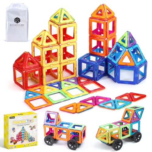 ECHOCUBE 42 Stück Magnetische Bauklötze Set, STEM Construction Spielzeug für Kinder 36+ Monate, Educational Magnet Tiles Geschenk für Kinder Jungen & Mädchen ECHOCUBE 42 Stück Magnetische Bauklötze Set, STEM Construction Spielzeug für Kinder 36+ Monate, Educational Magnet Tiles Geschenk für Kinder Jungen & Mädchen von ECHOCUBE