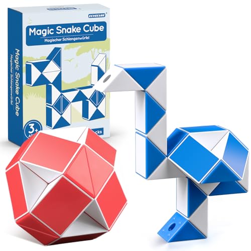 ECHOCUBE Magischer Schlangenwürfel, 2 Pack 24 Teile Schlange Lineal Twist Puzzle Party Geschenke, pädagogische kreative Schlange Fidget Spielzeug für Kinder / Erwachsene von ECHOCUBE