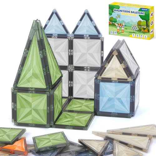 ECHOCUBE Magnetic Tiles Set, 26 Stück magnetische Bauklötze für Kinder, pädagogische Magnet BAU Spielzeug für Kinder Jungen und Mädchen Geschenk ECHOCUBE Magnetic Tiles Set, 26 Stück magnetische Bauklötze für Kinder, pädagogische Magnet BAU Spielzeug für Kinder Jungen und Mädchen Geschenk von ECHOCUBE