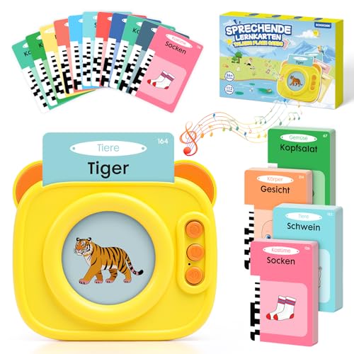 ECHOCUBE Sprechende Lernkarten, Vorschul-Lerngerät mit 224 Deutschen Wörtern, Montessori-Lernspielzeug für Kleinkinder Jungen und Mädchen ab 3 Jahren ECHOCUBE Sprechende Lernkarten, Vorschul-Lerngerät mit 224 Deutschen Wörtern, Montessori-Lernspielzeug für Kleinkinder Jungen und Mädchen ab 3 Jahren von ECHOCUBE