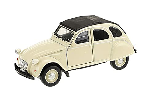 Citroen 2CV mit Schiebedach Ente Modellauto Metall Modell Auto Spielzeugauto Fahrzeug Spielzeug Kinder Geschenk 4-Varianten 62 (Creme zu) von ECO