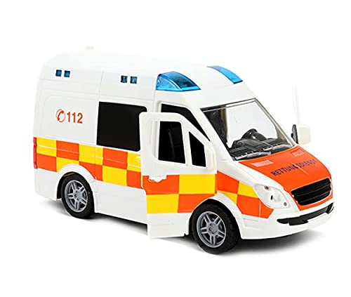 ECO KRANKENWAGEN 112 mit Licht Sound Friktion Rettungswagen Rettungsdienst Ambulance Modellauto Modellbus Auto Bus Spielzeugauto Spielzeug Geschenk 60 von ECO