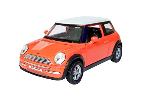 Mini Cooper 10cm Modellauto Metall Modell Auto Spielzeugauto Welly Fahrzeug Spielzeug Kinder Geschenk 4-Varianten 08 (Orange) von ECO