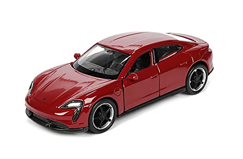 Porsche Taycan Turbo S 12cm Modellauto Rückzug Welly Metall Modell Auto Spielzeugauto Geschenk Kinder Spielzeug 4-Varianten 27 (Rot) von ECO