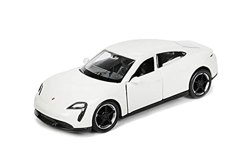 Porsche Taycan Turbo S 12cm Modellauto Rückzug Welly Metall Modell Auto Spielzeugauto Geschenk Kinder Spielzeug 4-Varianten 27 (Weiss) von ECO