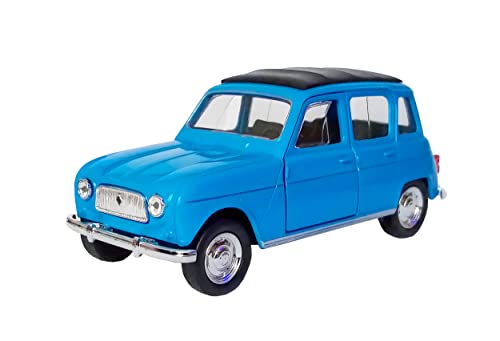 Renault 4 R4 Quatrelle Modellauto Welly Metall Modell Auto Spielzeugauto Spielzeug Kinder Geschenk 4-Varianten 55 (Blau) von ECO