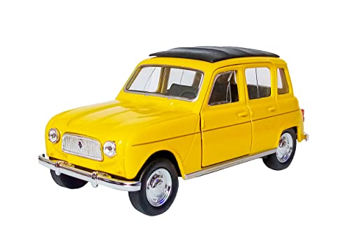 Renault 4 R4 Quatrelle Modellauto Welly Metall Modell Auto Spielzeugauto Spielzeug Kinder Geschenk 4-Varianten 55 (Gelb) von ECO