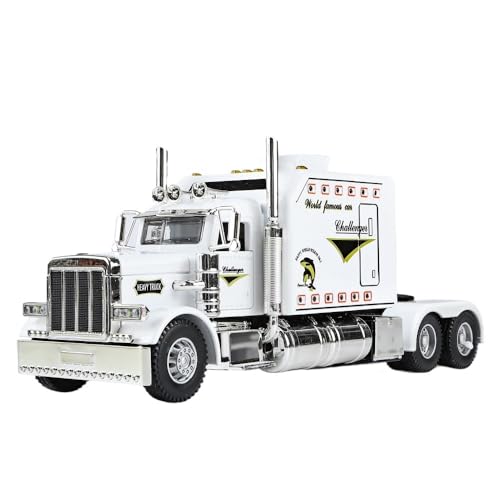 ECVHIPKLG Für 1:24 Große LKW Spielzeugauto Modell Legierung LKW Schwere Sattelschlepper Transport Spielzeugauto Sammlung(White) von ECVHIPKLG