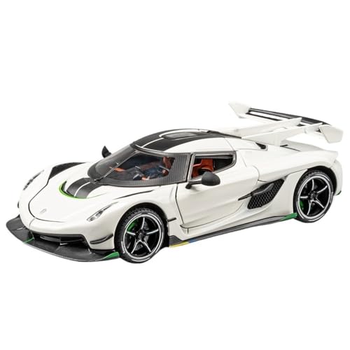 ECVHIPKLG Für 1:24 Jesko Sportwagenmodell, Legierungsautomodellsammlung, Rennspielzeugauto(White) von ECVHIPKLG