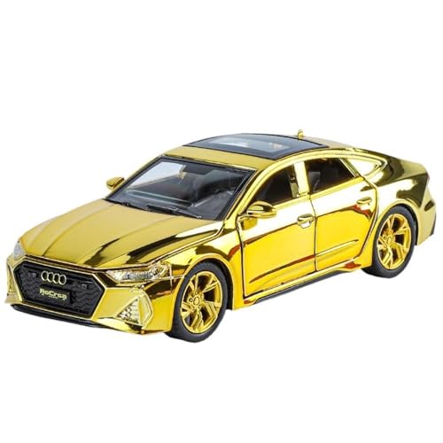 ECVHIPKLG Für 1:32 RS7 Legierung Modellauto Sportwagen Spielzeugauto Modell Ornament Spielzeugauto(Gold) von ECVHIPKLG