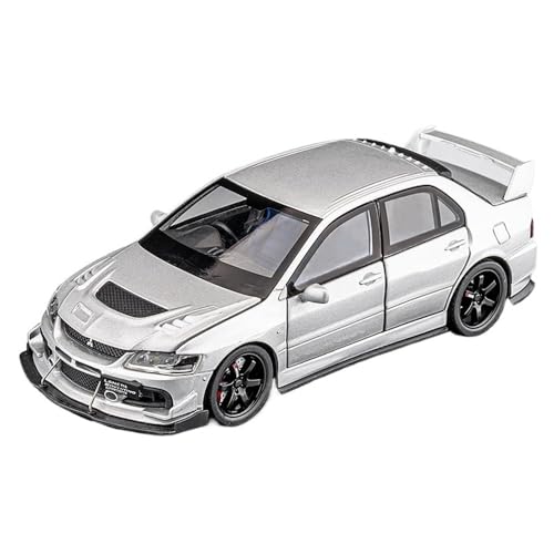 ECVHIPKLG Für Evo Modell Legierung Auto JDM Flügel Gott Auto Modell Ornamente Sport Auto Spielzeug Rennwagen(Silver) von ECVHIPKLG