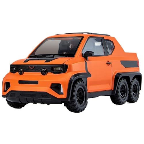 ECVHIPKLG Für Hongguang Mini Ev Pickup Truck Modell 1:18 Legierung Auto Modell LKW Spielzeug(Orange) von ECVHIPKLG