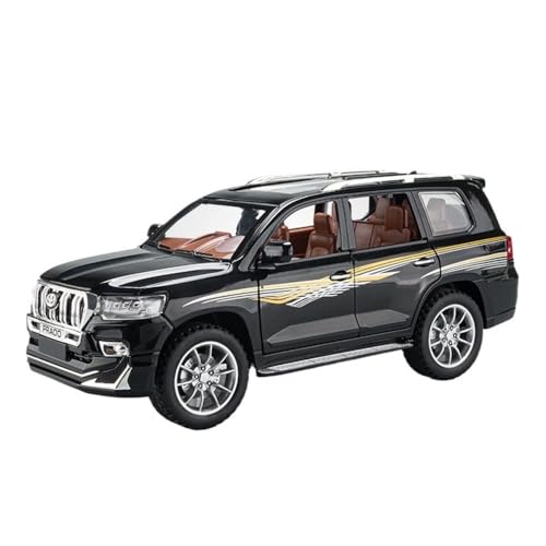 ECVHIPKLG Für Prado Automodell Land Cruiser mit Ersatzreifen, herrschsüchtiges Automodell SUV Offroad-Spielzeuglegierung(Black) von ECVHIPKLG