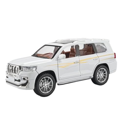 ECVHIPKLG Für Prado Automodell Land Cruiser mit Ersatzreifen, herrschsüchtiges Automodell SUV Offroad-Spielzeuglegierung(White) von ECVHIPKLG