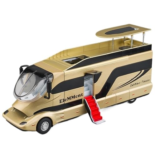 ECVHIPKLG Für Wohnmobil-Modell, großes Legierungs-Luxus-Bus-Spielzeugauto, Jungen-Reise-LKW, Camping-Auto(Gold) von ECVHIPKLG