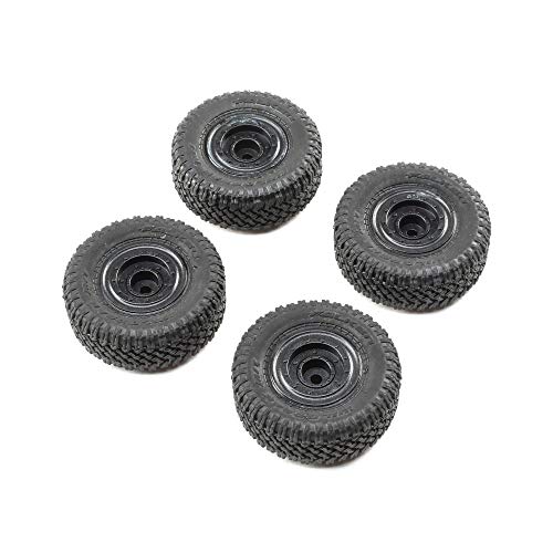 Front/Rear Premounted Tire, Black (4): 1/24 Barrage RTR von ECX